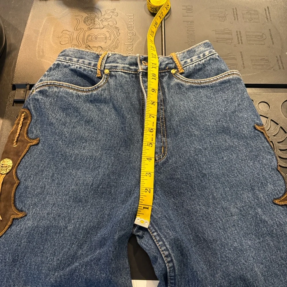 VINTAGE LAWMAN WOMENS JEANS WITH FAUX LEATHER DETAIL - Picture 8 of 14